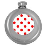 Polka Dots - Red on White Hip Flask (5 oz)
