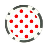 Polka Dots - Red on White Poker Chip Card Guard