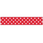 Polka Dots - White on Alizarin Red Flano Scarf (Large)