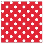 Polka Dots - White on Alizarin Red Large Satin Scarf (Square)