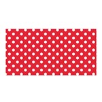 Polka Dots - White on Alizarin Red Satin Wrap