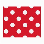 Polka Dots - White on Alizarin Red Small Glasses Cloth