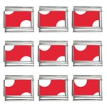 Polka Dots - White on Alizarin Red 9mm Italian Charm (9 pack)