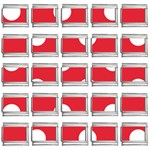 Polka Dots - White on Alizarin Red 9mm Italian Charm (25 pack)