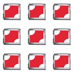 Polka Dots - White on Alizarin Red Mega Link Italian Charm (9 pack)