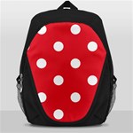 Polka Dots - White on Alizarin Red Backpack Bag