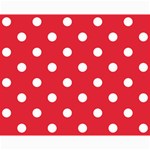 Polka Dots - White on Alizarin Red Collage 8  x 10 
