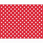 Polka Dots - White on Alizarin Red Collage 11  x 14 