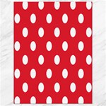 Polka Dots - White on Alizarin Red Canvas 18  x 24 