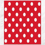 Polka Dots - White on Alizarin Red Canvas 20  x 24 