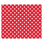 Polka Dots - White on Alizarin Red Double Sided Flano Blanket (Small)