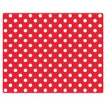 Polka Dots - White on Alizarin Red Double Sided Flano Blanket (Medium)