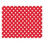 Polka Dots - White on Alizarin Red Double Sided Flano Blanket (Large)