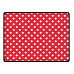 Polka Dots - White on Alizarin Red Double Sided Fleece Blanket (Small) (Two Sides)