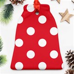 Polka Dots - White on Alizarin Red Ornament (Bell)