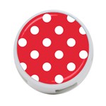 Polka Dots - White on Alizarin Red 4-Port USB Hub (Two Sides)