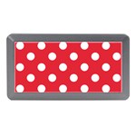Polka Dots - White on Alizarin Red Memory Card Reader (Mini)