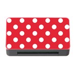Polka Dots - White on Alizarin Red Memory Card Reader with CF