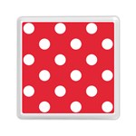 Polka Dots - White on Alizarin Red Memory Card Reader with Storage (Square)