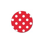 Polka Dots - White on Alizarin Red Golf Ball Marker