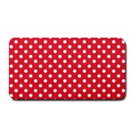 Polka Dots - White on Alizarin Red Medium Bar Mat