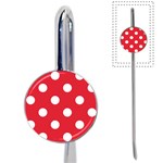 Polka Dots - White on Alizarin Red Book Mark