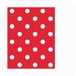 Polka Dots - White on Alizarin Red Small Garden Flag (Two Sides)
