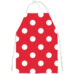 Polka Dots - White on Alizarin Red Full Print Apron