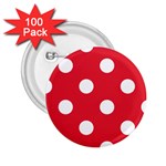 Polka Dots - White on Alizarin Red 2.25  Button (100 pack)