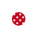 Polka Dots - White on Alizarin Red 1  Mini Magnet