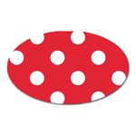Polka Dots - White on Alizarin Red Magnet (Oval)
