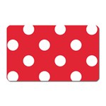Polka Dots - White on Alizarin Red Magnet (Rectangular)