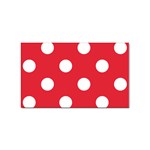 Polka Dots - White on Alizarin Red Sticker (Rectangular)