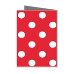 Polka Dots - White on Alizarin Red Mini Greeting Cards (Pkg of 8)
