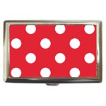 Polka Dots - White on Alizarin Red Cigarette Money Case