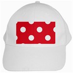Polka Dots - White on Alizarin Red White Cap