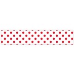 Polka Dots - Alizarin Red on White Flano Scarf (Small)