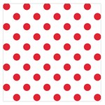 Polka Dots - Alizarin Red on White Large Satin Scarf (Square)