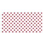 Polka Dots - Alizarin Red on White Satin Shawl
