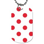 Polka Dots - Alizarin Red on White Dog Tag (Two Sides)
