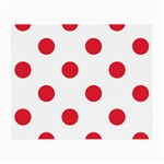 Polka Dots - Alizarin Red on White Small Glasses Cloth (2 Sides)
