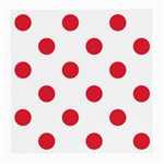Polka Dots - Alizarin Red on White Medium Glasses Cloth