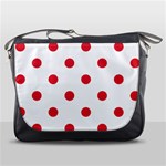 Polka Dots - Alizarin Red on White Messenger Bag