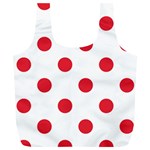 Polka Dots - Alizarin Red on White Full Print Recycle Bag (XL)