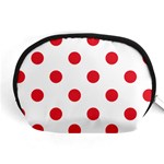 Polka Dots - Alizarin Red on White Accessory Pouch (Medium)