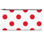 Polka Dots - Alizarin Red on White Pencil Case