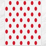 Polka Dots - Alizarin Red on White Canvas 11  x 14 