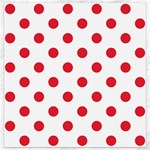 Polka Dots - Alizarin Red on White Canvas 12  x 12 