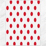 Polka Dots - Alizarin Red on White Canvas 12  x 16 