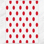 Polka Dots - Alizarin Red on White Canvas 18  x 24 